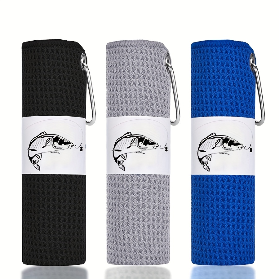 3pcs 16"x 16" Microfiber Fishing Towels With Clip