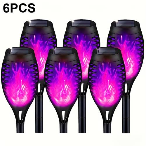 item picture 6pcs solar powered outdoor garden landscape lights halloween christmas lawn yard stake decorative lights for festive