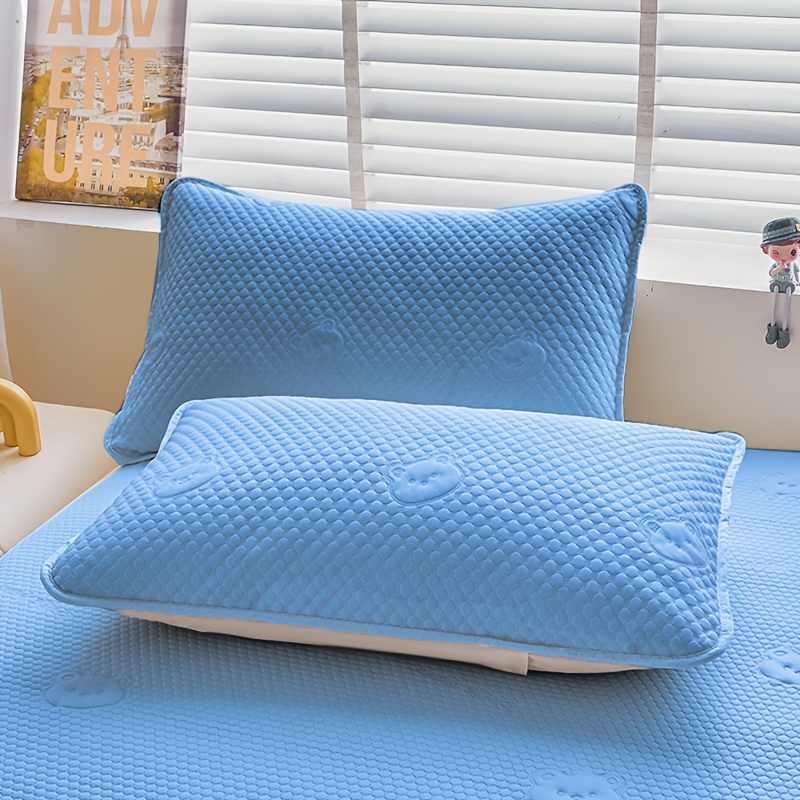 Image of 2pcs Simple Cooling Ice Bean Pillowcases, Summer Cooling Pillow Covers, Pillow Inserts Not Included, Cool And Skin-friendly, Suitable For Bedrooms, Hotels, And Dormitories