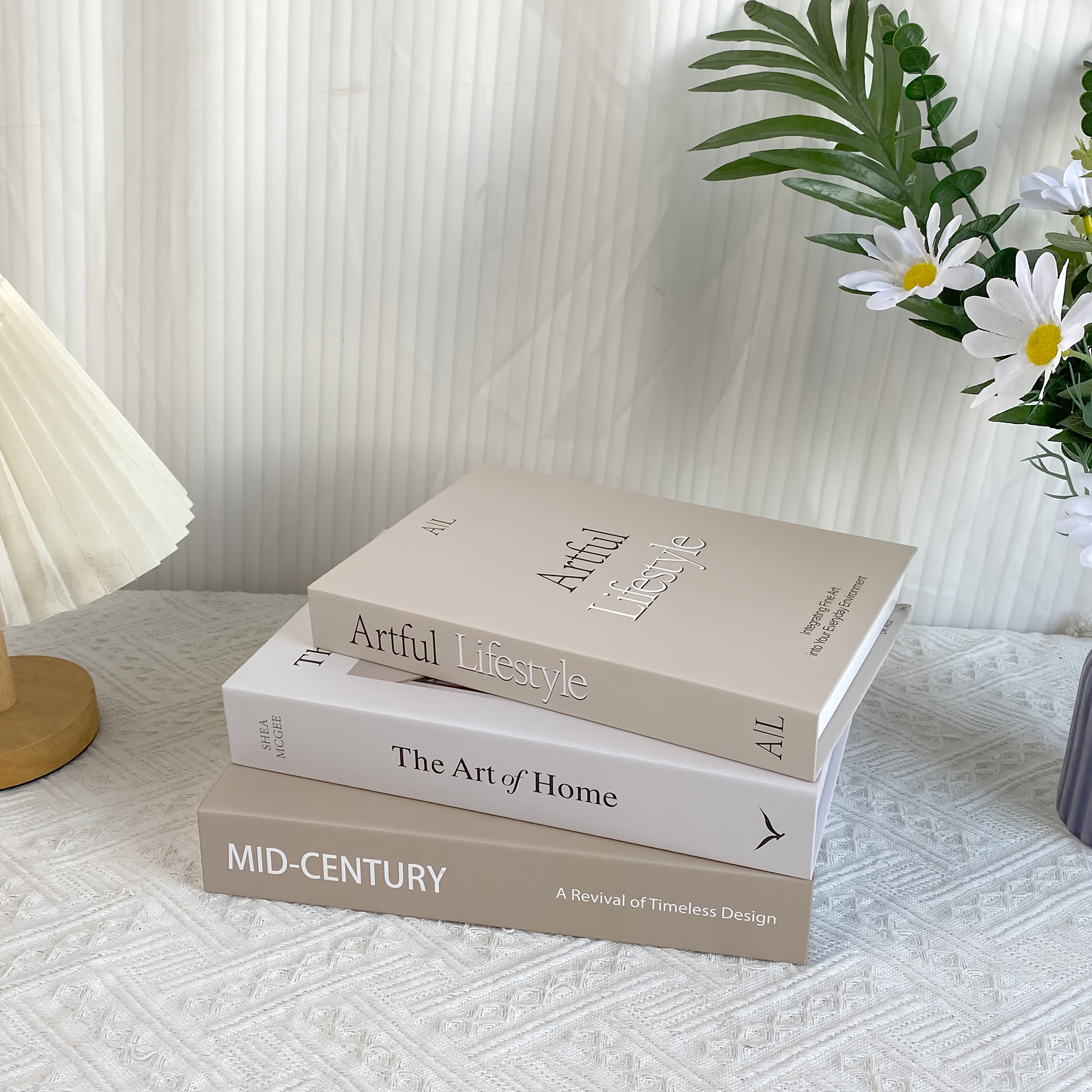 LIVDUCOT Mini libri decorativi bianchi per decorazione vassoio a più livelli – Libri finti in legno per tavolino da caffè decorazione soggiorno – accento decorativo per mensole piccole