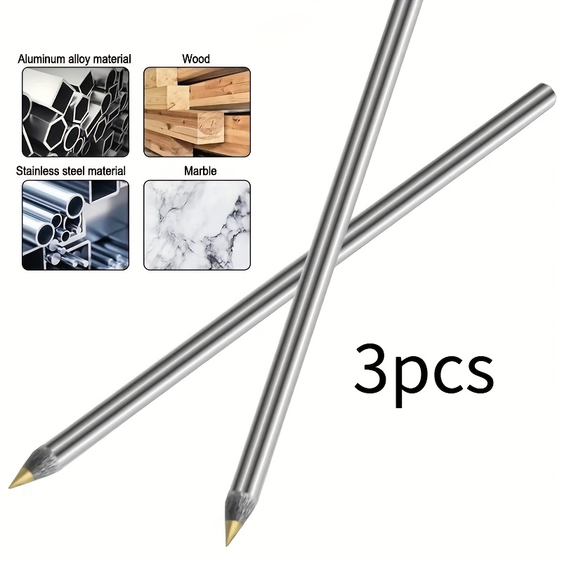 Set Of 3 Carbide Scriber Pens For Marking On Metal, Wood, Glass, And Tiles, Ideal For Woodworking And Hard Metal Lettering.
