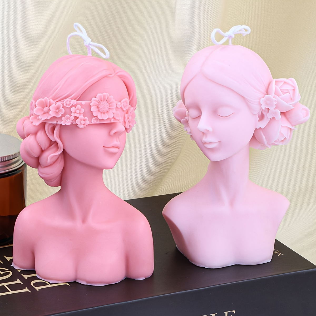 

Silicone Candle Making Molds - Diy Rose Adorned Female Figure For Artistic Home Decor And Aromatherapy Candle Crafting - Durable And Flexible Mold For Homemade Candles