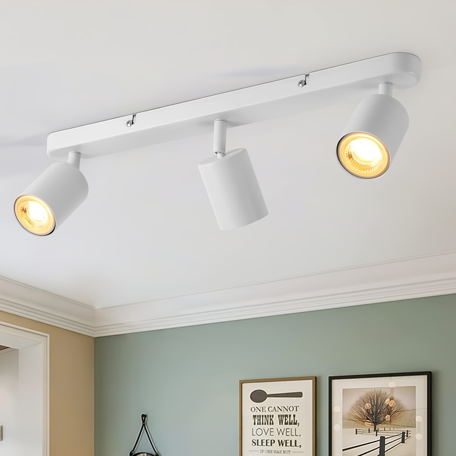 1pc Ceiling Lamp, Rotatable Gu10 Ceiling Lamp, Spotlight, Bar Ceiling Lamp, Black, White, Modern Ceiling Lamp, Kitchen Bedroom Living Room Lamp (excluding Bulbs)