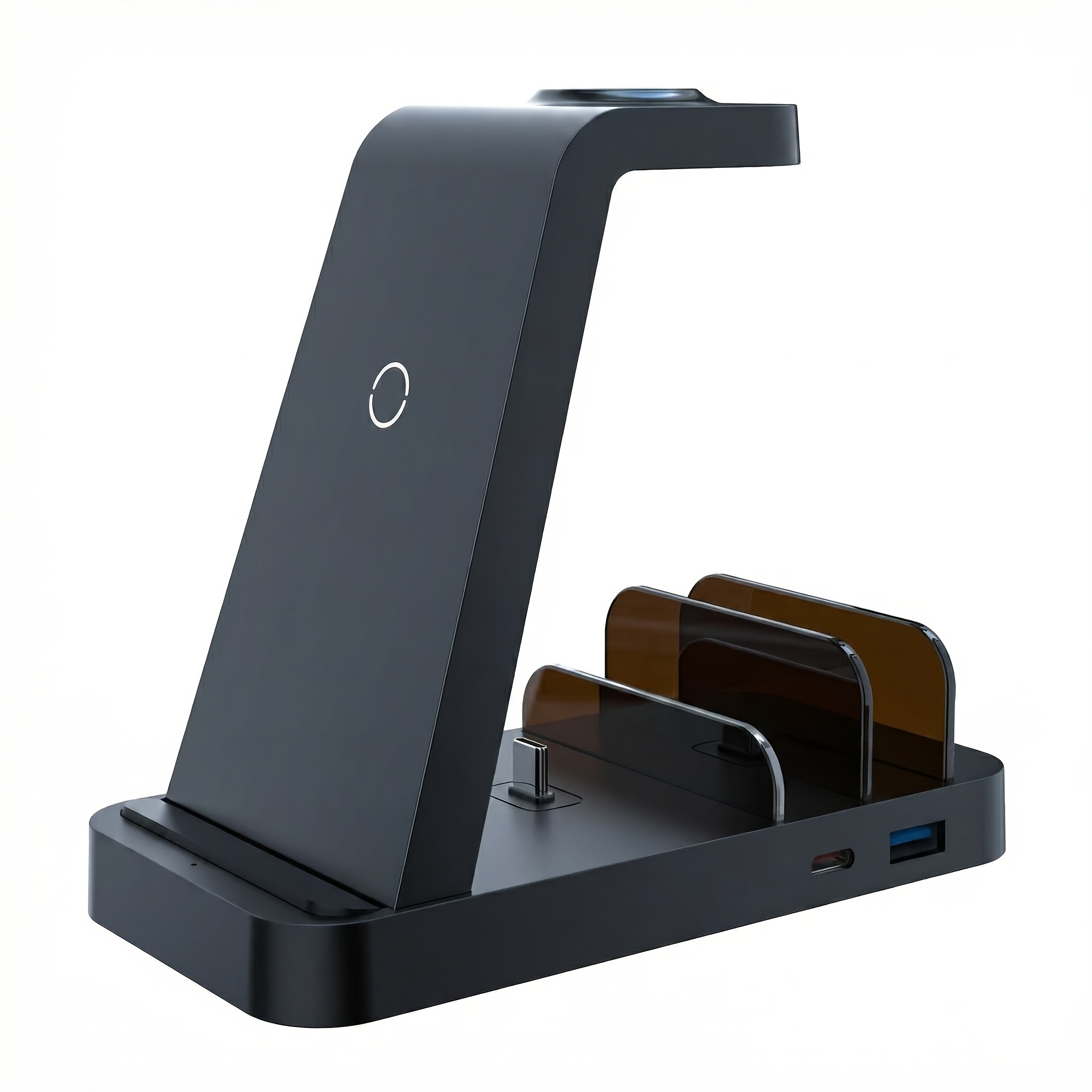 TEMU 5 In 1 Wireless Charging Station, 15w Fast Qi Wireless Charger Stand Universal For Iphone Phones, Compatible With Watch, Airpods, Galaxy, Galaxy
