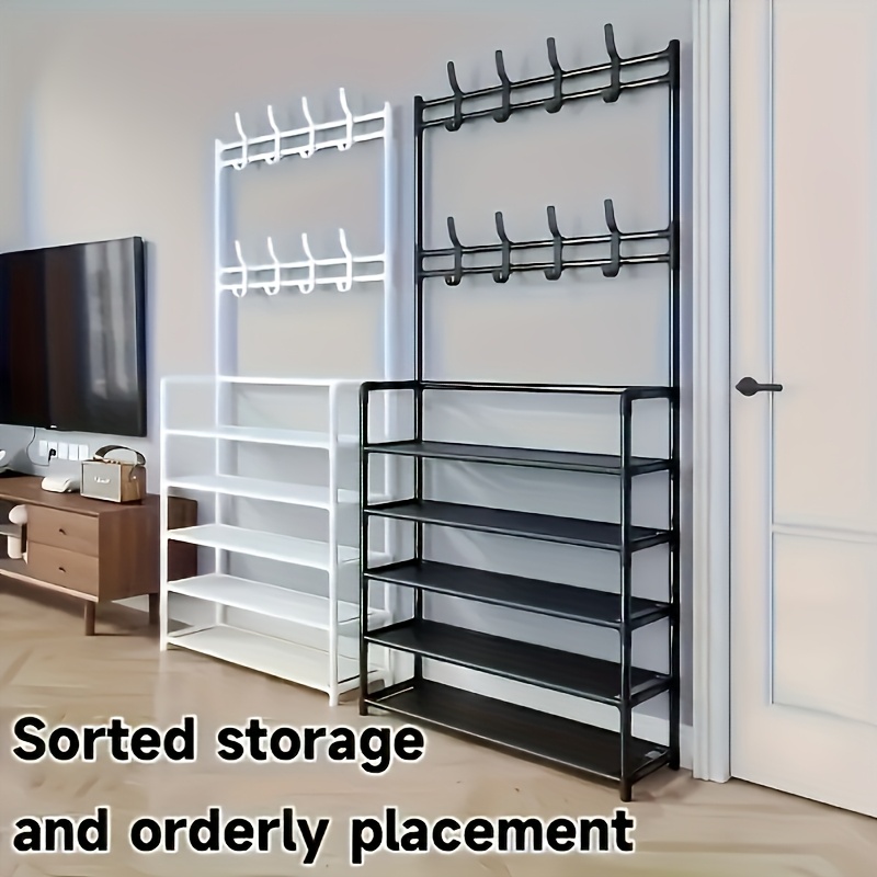 

3-in-1 Space-saving Metal Shoe Rack With Shelves - Sleek Multi-tier Organizer For Entryway, Closet, Garage - Ideal For Photography Studio Storage, Placement, Shoe Storage Organizer