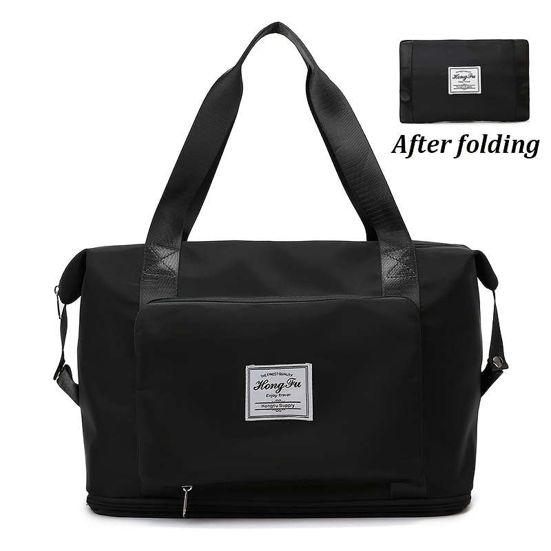 Image of Multi-functional Shoulder Bag Foldable Travel Vacation Luggage Bag Large Capacity Portable Tote Bag For Business Short Long Distance Outing Storage Clothing Organizer Fashion Handbag