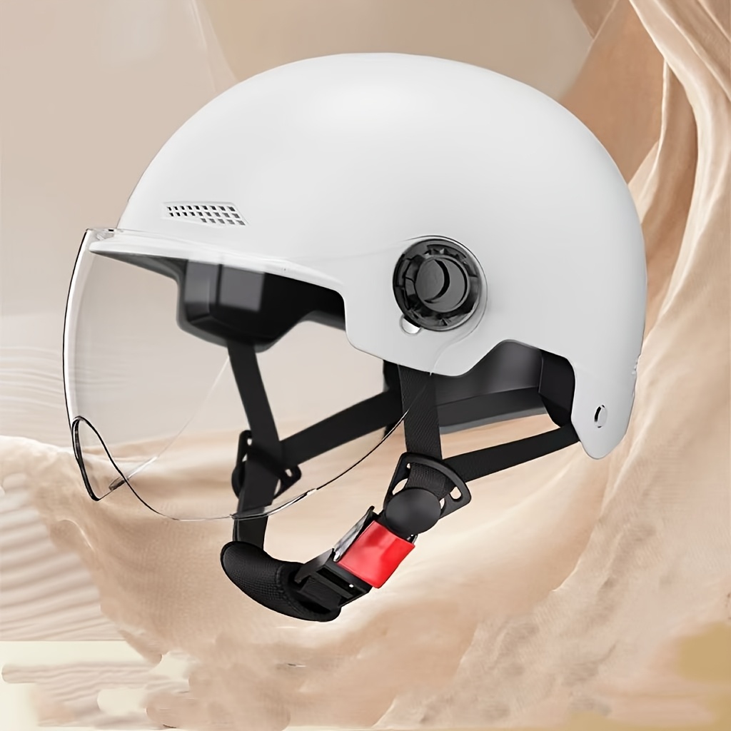 light blue abs motorcycle helmet with clear visor stylish outdoor