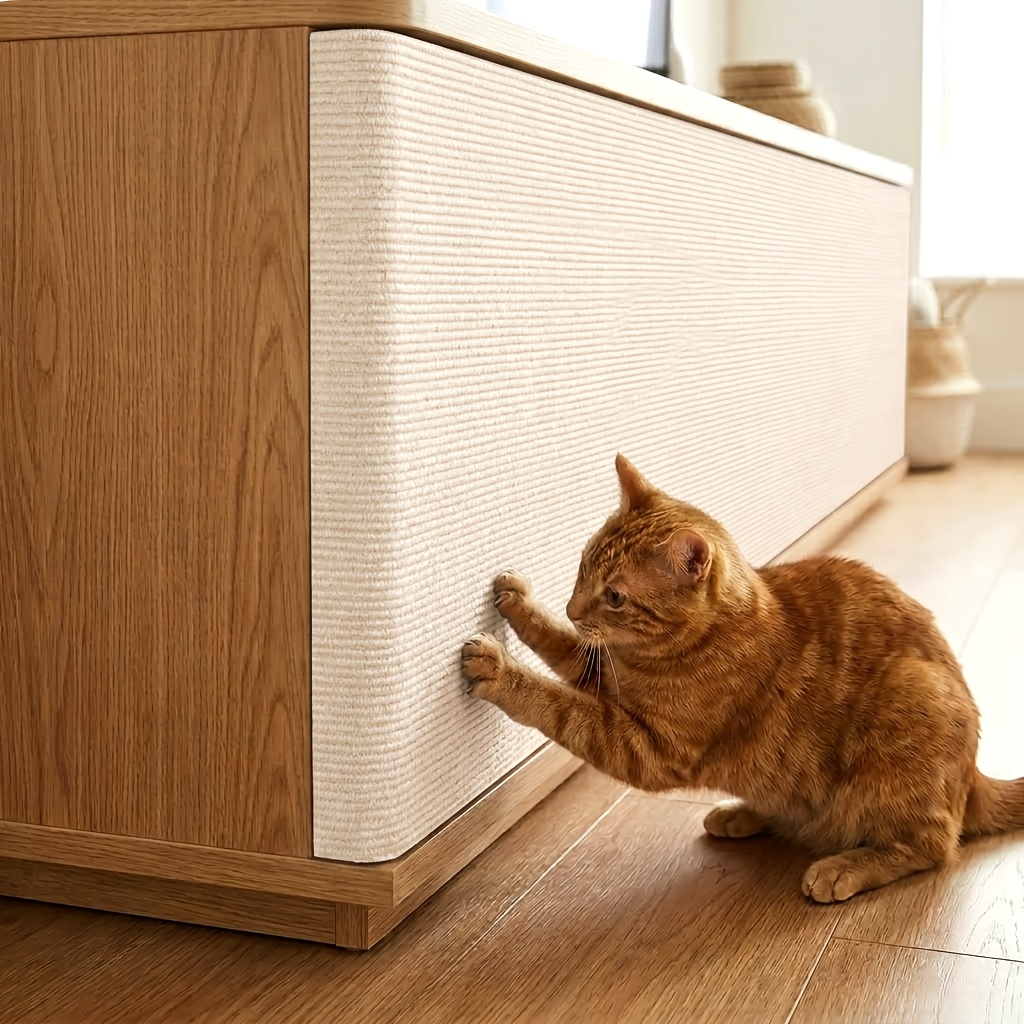 TEMU 【猫 爪とぎボード】アップグレード版 高粘着力 強力粘着裏面 高級感を再現 切り抜き可能 自己粘着 猫マット ソファ 家具保護 猫 爪とぎパッド 家具 傷防止ステッカー