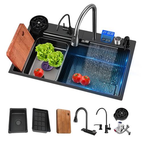 smart kitchen sink professional stainless steel thickened brushed surface large capacity washbasin kitchen sink