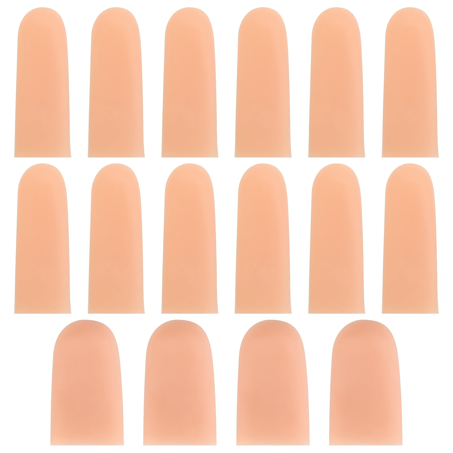 16pcs Gel Finger Cots, 2 Sizes Reusable Finger Protectors For Cuts, , Calluses, Thumb Guard For Crafting, Kitchen, Sewing (nude)