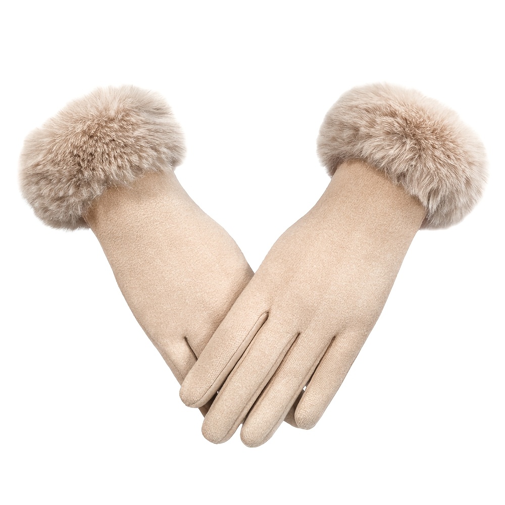 Fashionable Large Mouth Women's Autumn Winter Warm Gloves Touch Screen Thin Gloves