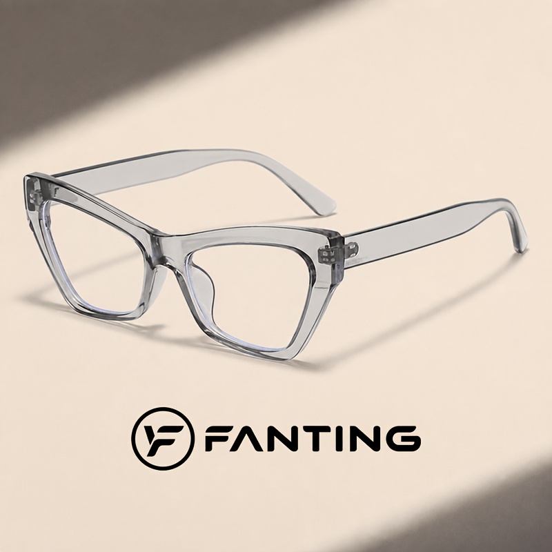 Oversized Cat-Eye Frames with Clear Lens