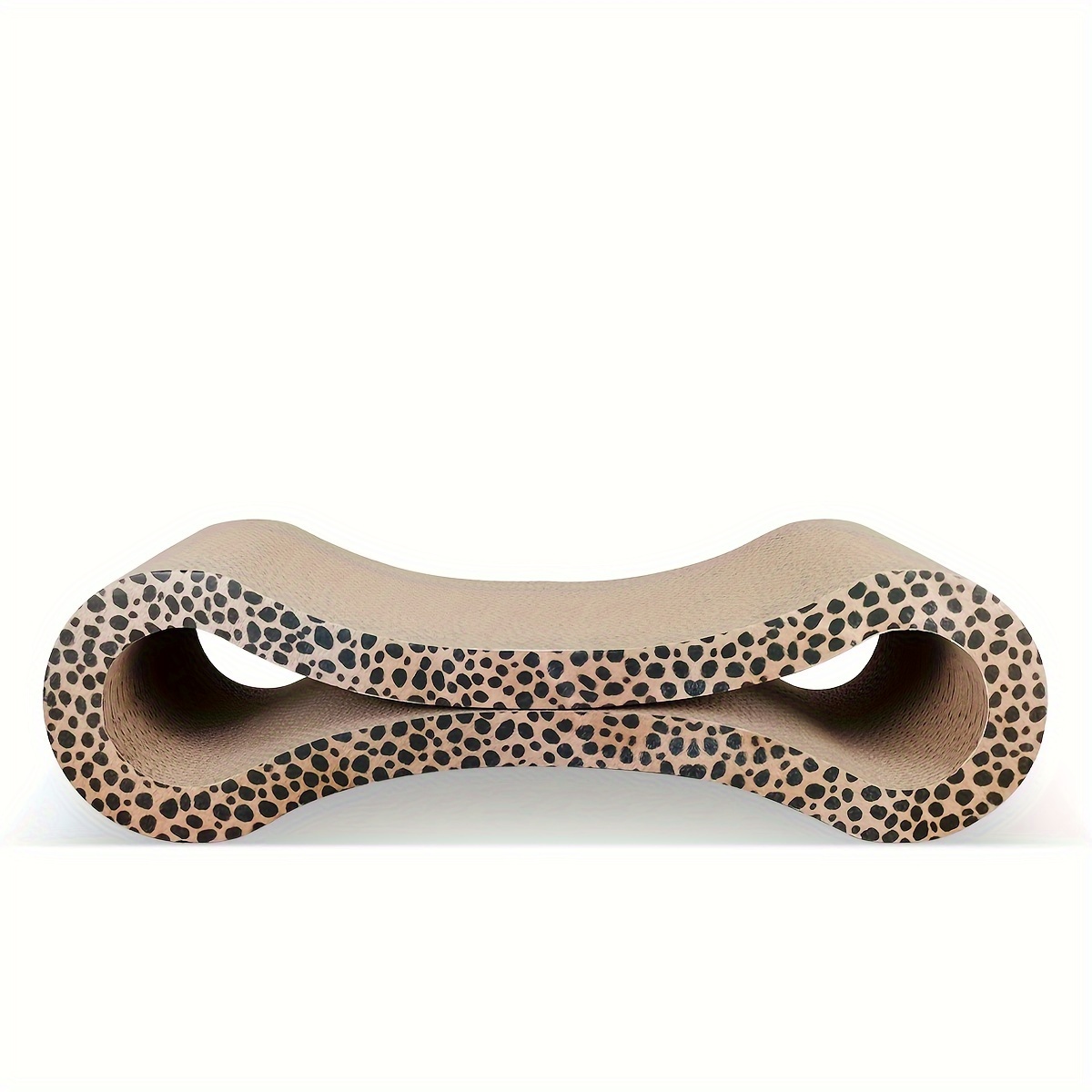 Extra-large Leopard Print Cat Scratcher - Corrugated Cardboard, 8-shaped Design For Claw Health & Play