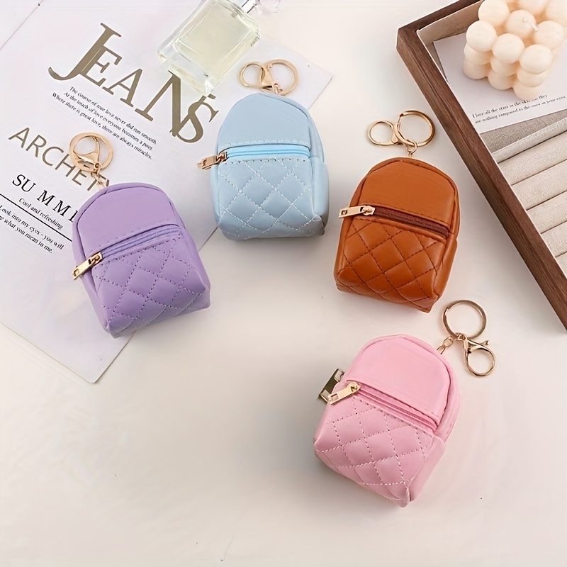 4pcs Mini Backpack Keychain Bag, for Women - Double Zipper Compartment Cute  Cosmetic Bag * * (including Keychain) - Lipstick Storage Bag, Card Bag,  Travel Storage Bag - Portable Small Gift, Suitable ...