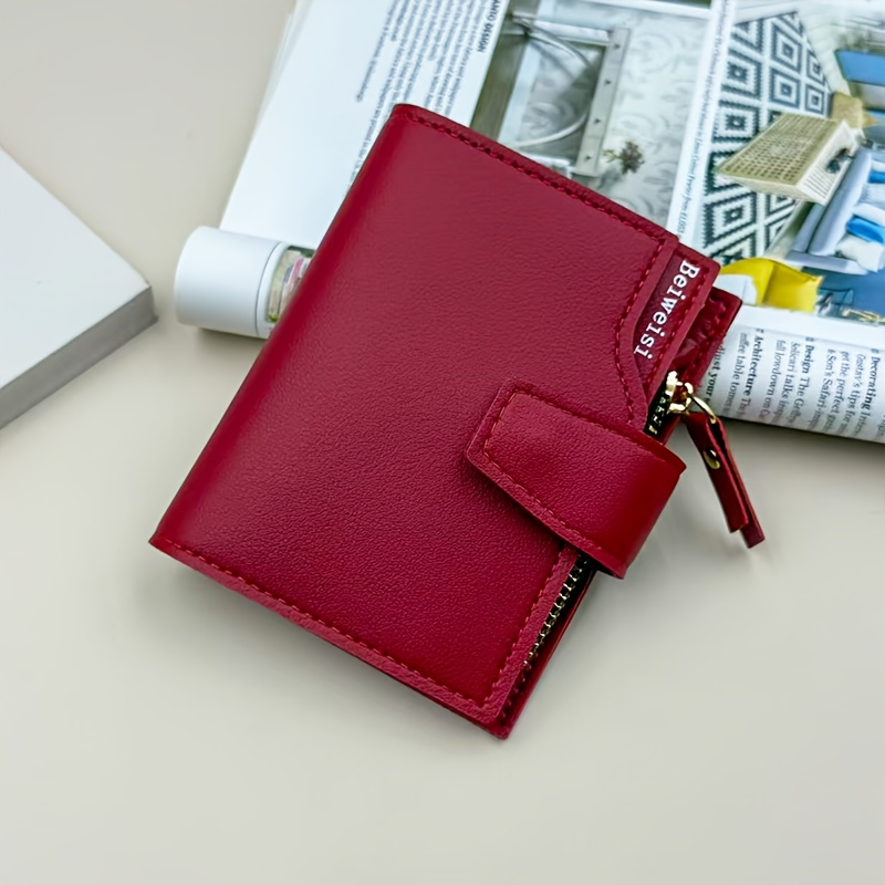 TEMU Ladies Wallet Zipper, Fashion Short Purse 9 Card Slot Money Clip - Large Capacity Pu For Women, Gift For Her, Mother, Girlfriend, Organizer