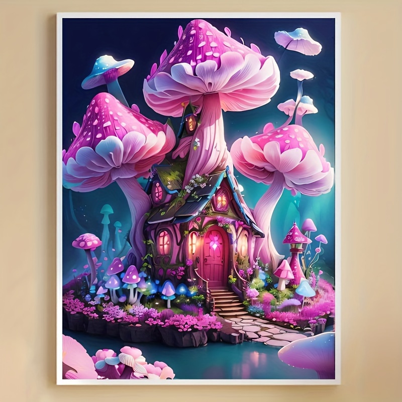 

Art "mushroom Cottage" Series 2024 Full Mosaic 5d Diy Stitch Kit Art Home Decor