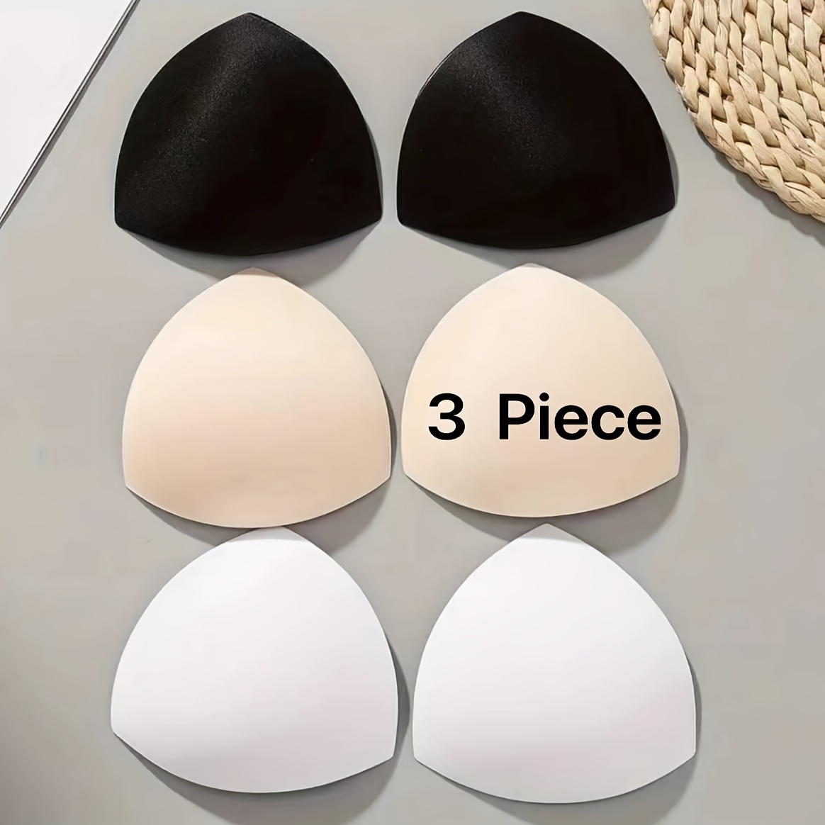 

3pcs Elegant Sponge Bra Inserts - Soft, Invisible & Anti-show Through Pads For Women's Lingerie