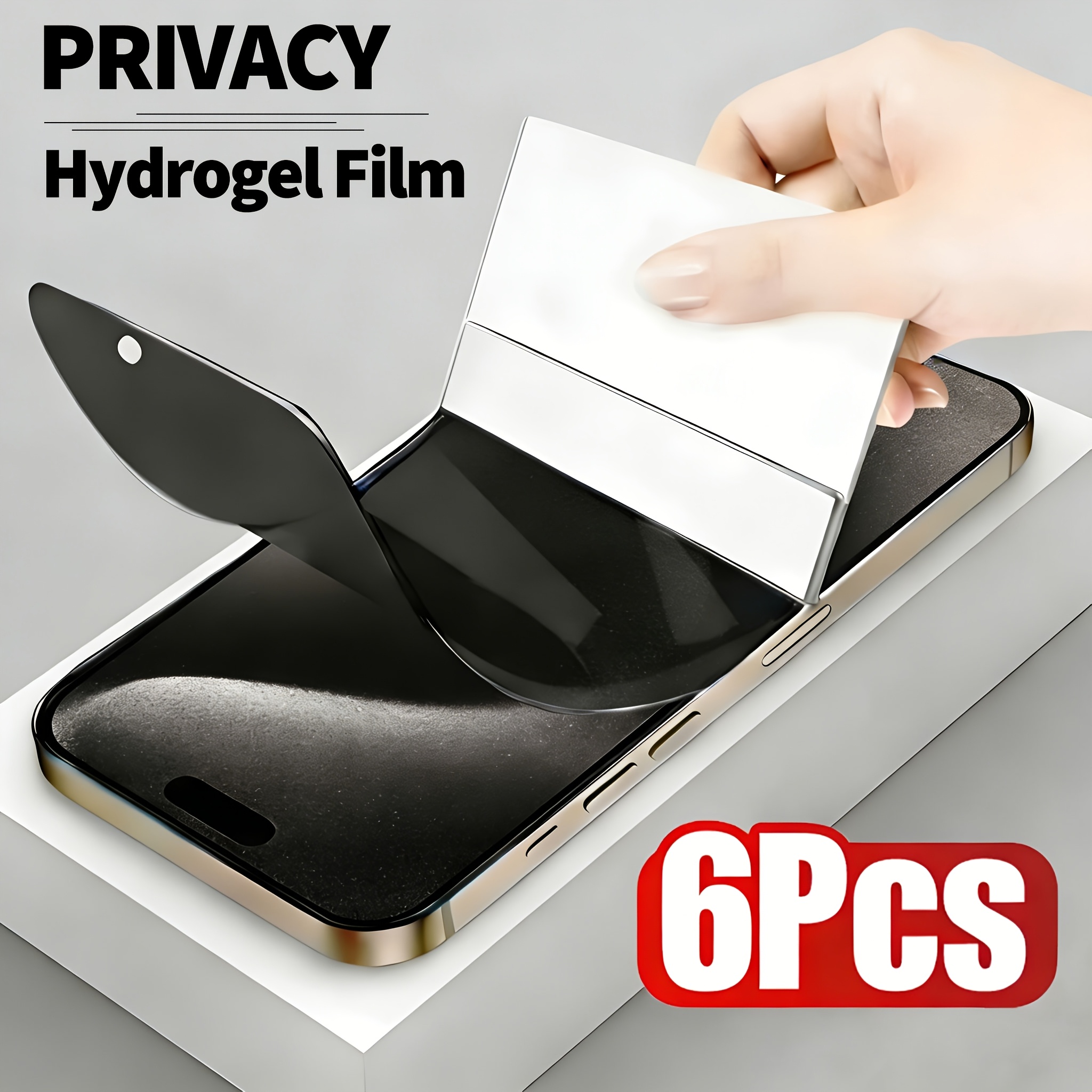 TEMU 6pcs Anti-spy Hydrogel Film For Iphone 17/17 Pro Max/17 Pro/air/16/16 Pro/16e/ Pro Max/14/plus/13/12/11/pro/max Screen Protector On For Iphone