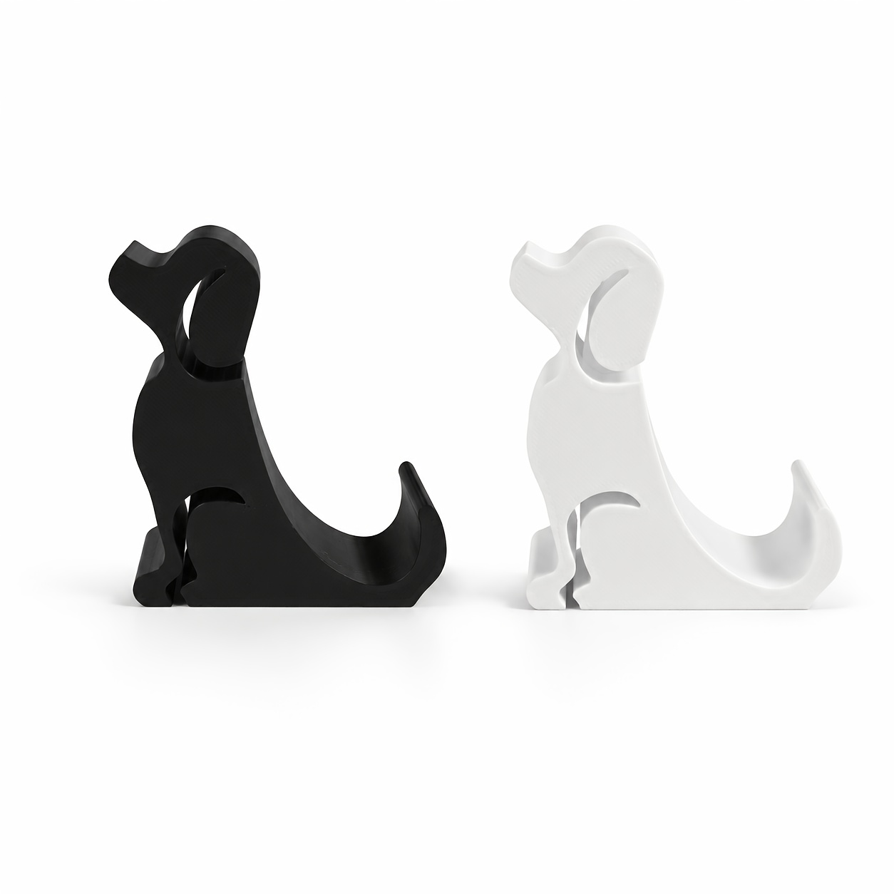 TEMU 2pcs Cute Desk Phone Stand Set Black White Minimalist Mobile Phone Holder Universal Smartphone Holder Animal Table Decor Gift For Dog Lovers