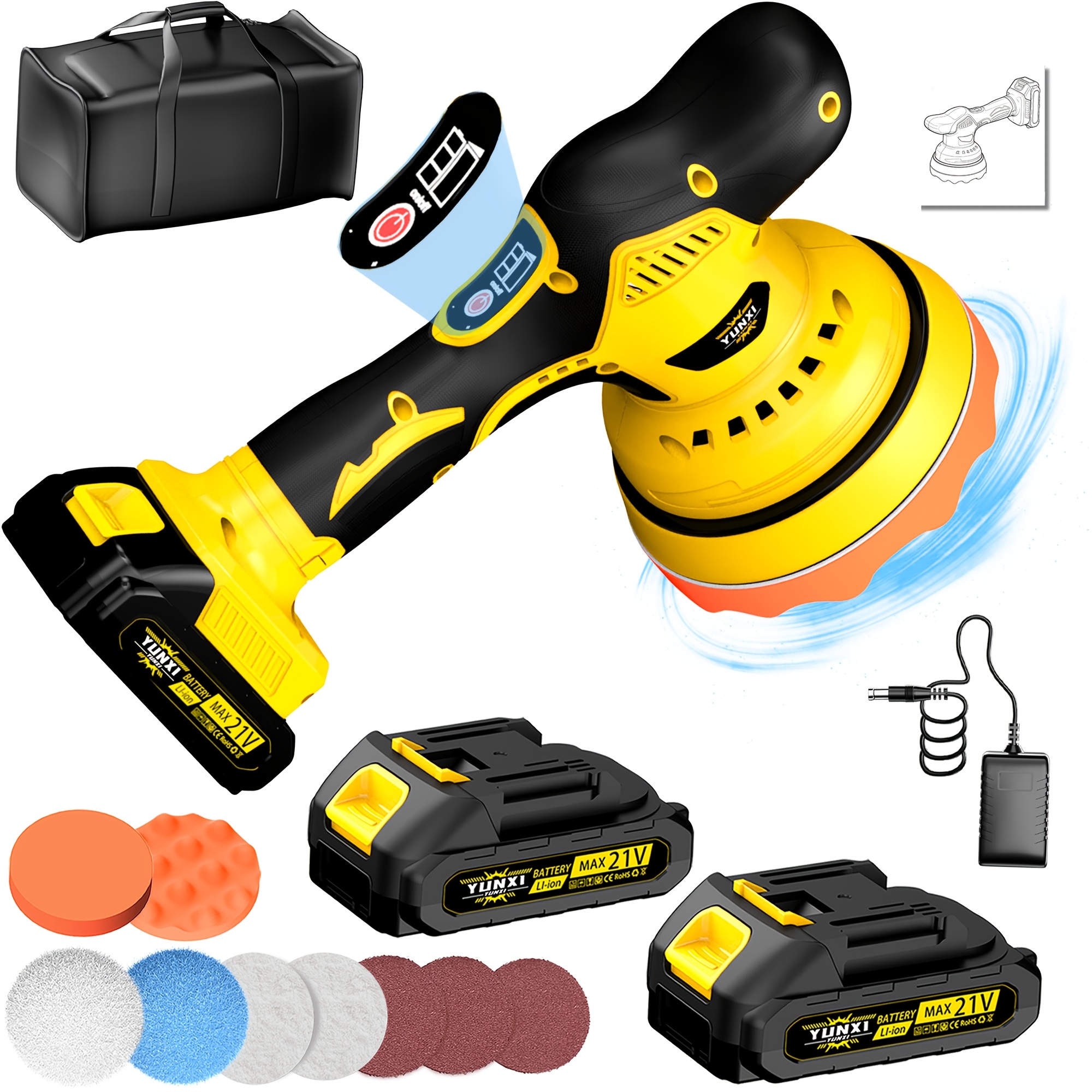 TEMU 2026 New Wireless Lithium Ion Polishing Machine, Rechargeable Polishing Machine, Additions, Multi-, Equipped With Multiple Polishing Additions,