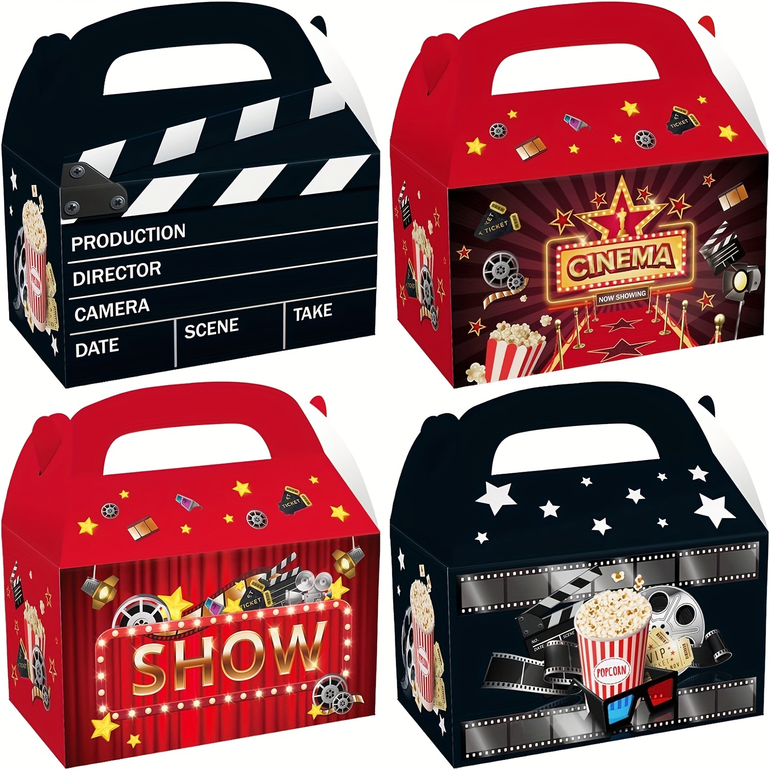 

24-piece Movie Night Party Gift Boxes: Festive Candy Gift Boxes, Decorative Recyclable Party Gift Boxes For Movie Night Birthday Party Supplies