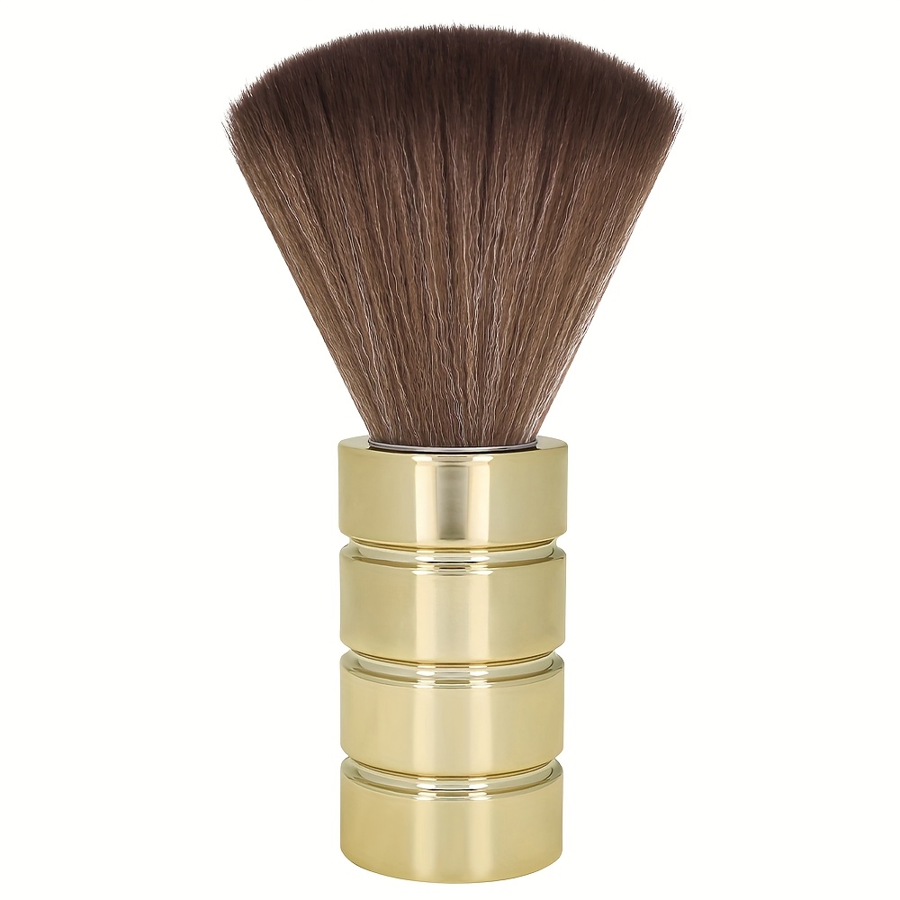 TEMU Cepillo de Limpieza Portátil Electroplateado - Plumero para el Cuello para Cortar el Cabello, Limpieza Facial y Estilizado, Cepillo para el