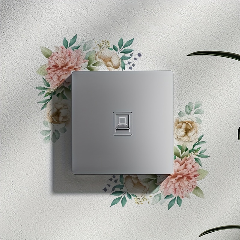 1pc Floral Pattern Switch Socket Wall Sticker, Self-adhesive Switch Decorative Decal Decorative Home Decor, Wall Decor