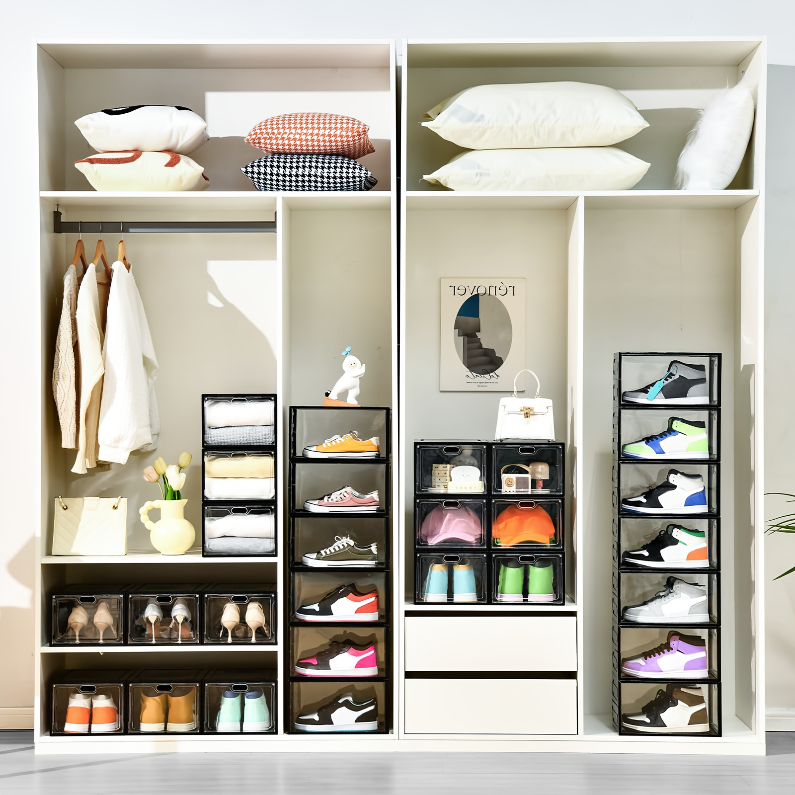 6/12 paquetes cajas zapatos transparentes cajas zapatos Temu