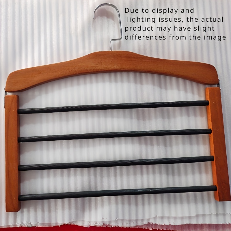 1pc Multi-tier Wooden Trouser Rack And Coat Hanger - Space Saver For Closet And Wardrobe Organization