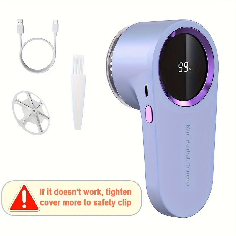 electric lint trimmer lint remover and fabric shaver with   heads portable easy to clean for home or apartment use   battery level indicator great christmas gift