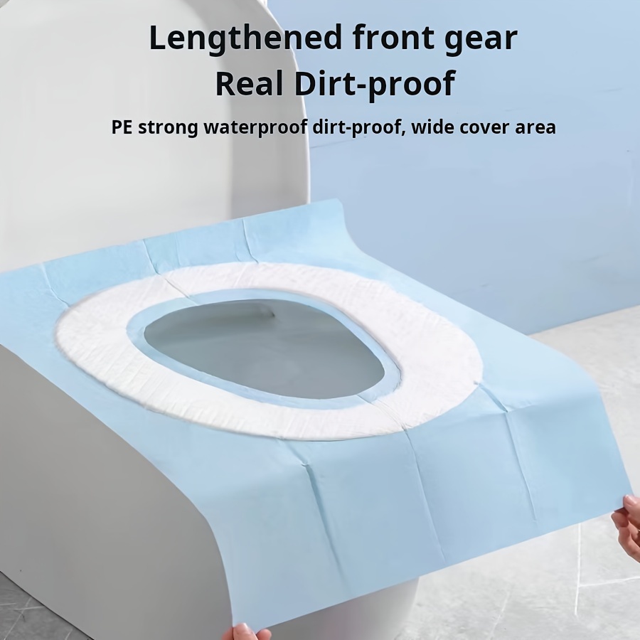 

Disposable Toilet Seat Covers - Waterproof, Dirt-proof Pe Material, Soft Texture - Ideal For Hospital, Hotel, Restaurant & Travel Use - Easy To Spot-clean - For Standard Toilets