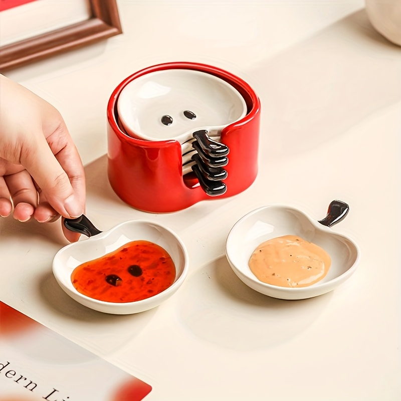 4pcs ceramic   dish set with collector cute round snack dish with     home decor   room use   dish   design ceramic dish Product details 3