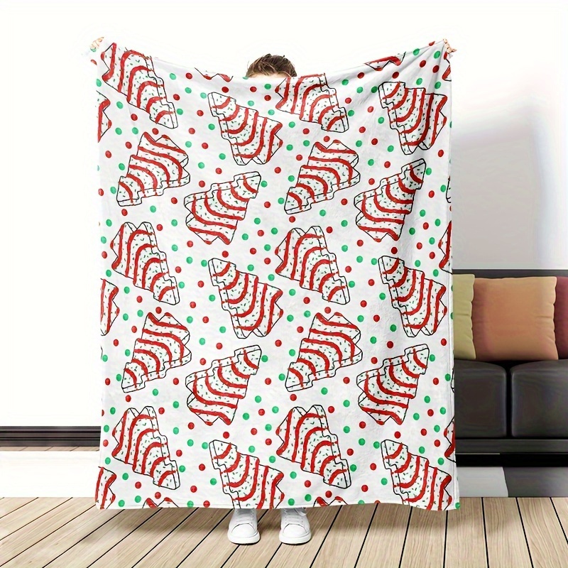 

1pc Christmas Fleece Blanket, Pattern, Blanket For , , , , All-, -, , Polyester, , Knitted , 200-250g