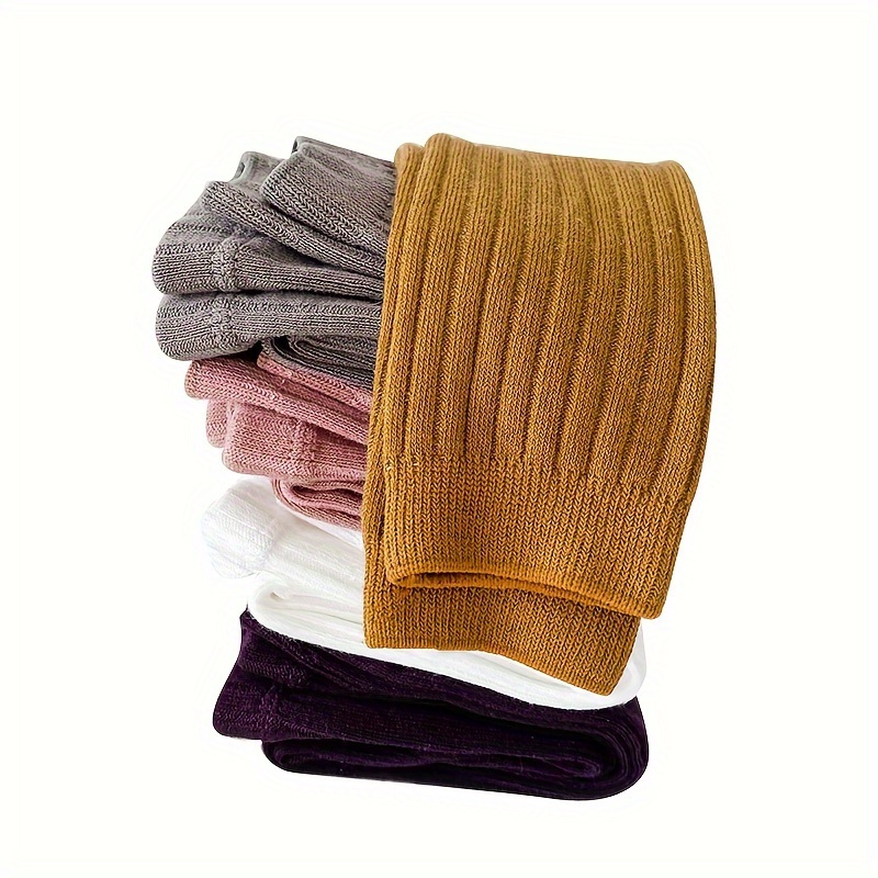 1pc Girls Casual Solid Color Leggings, Children's Autumn and Winter Knitted Warm Pantyhose, Suitable for 0-4Y