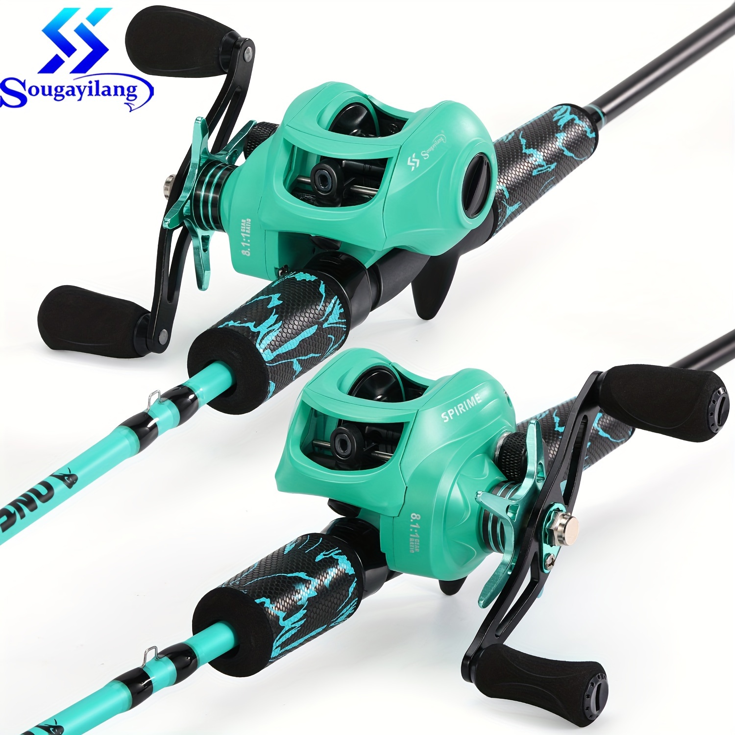Fishing Pole Fishing Rod and Baitcasting Reel Combo Sections Car