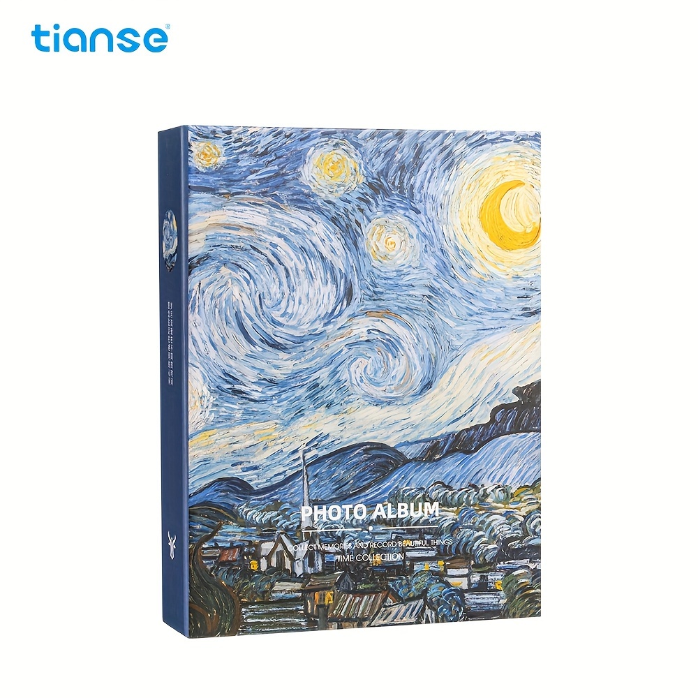 TEMU Tianse Art Photo Album - 6 Inch, 200 Pockets, Durable Pu Cover, Creative Family & Couple Memory Book, Perfect Gift For , Souvenir Album, Exquisite Gift