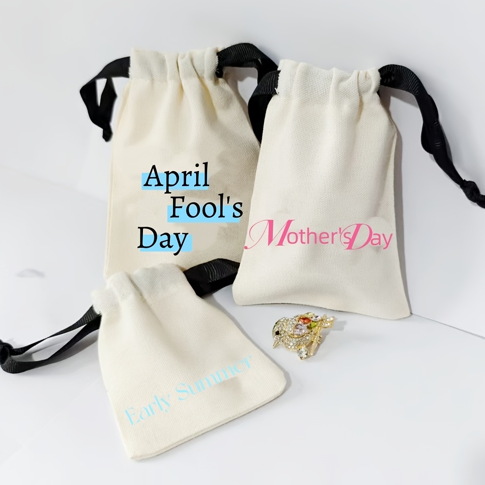 Personalized Black Rope Drawstring Dust Bag for Jewellery