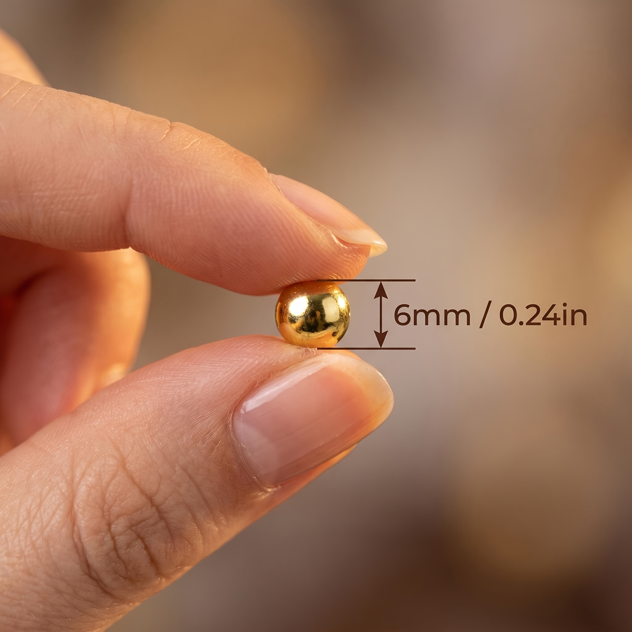 TEMU 50g 400pcs 6mm Gold-plated Beads, Suitable For All Handmade Art, Bracelets, Jewelry, Clothing, Shoes, Holiday Decorations, Bags, And Various