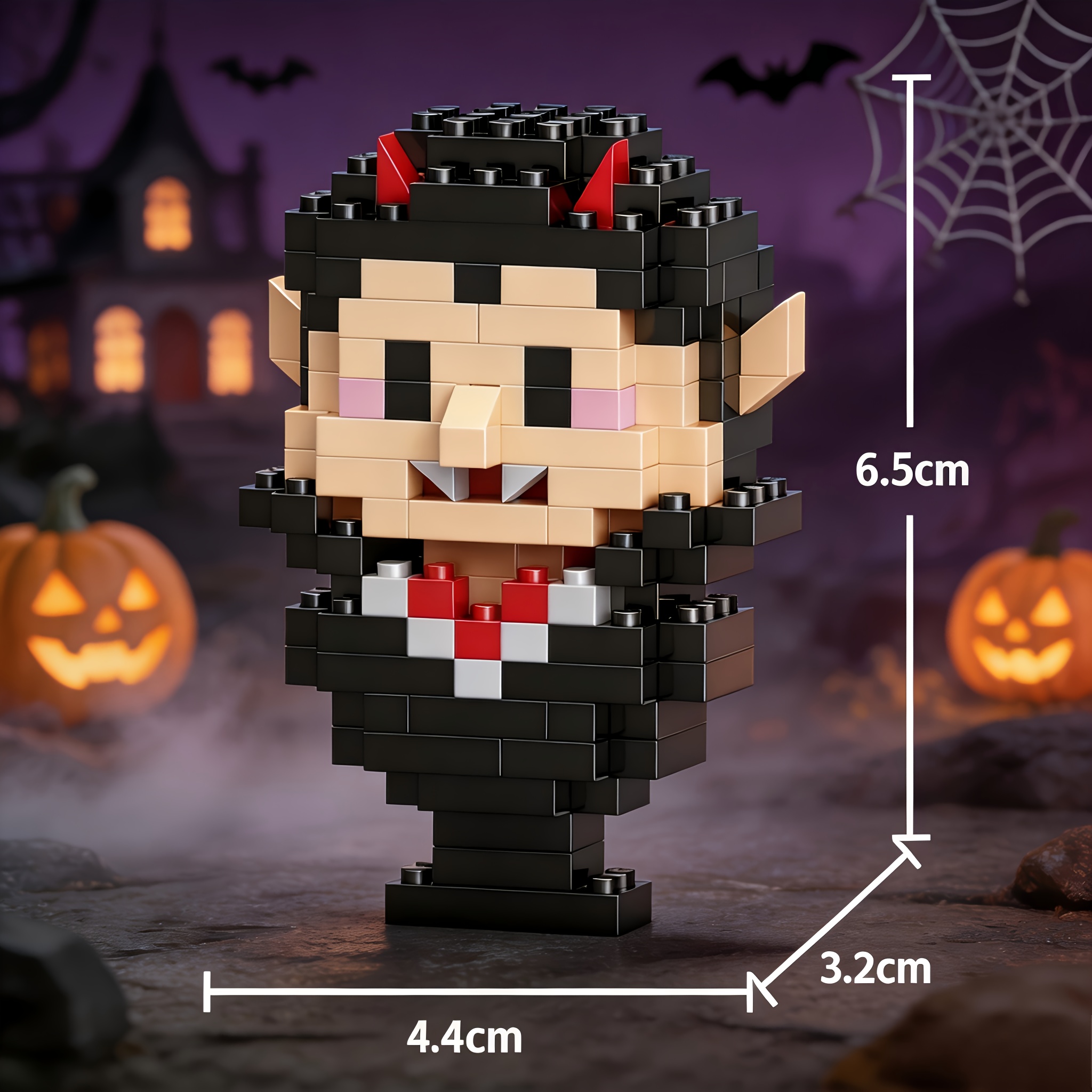 TEMU Set di Blocchi da Costruzione Serie Halloween, Scheletro per , , , Clown, Zucca Fiamma Spirito , Giocattolo da Assemblare Castello del , Set di