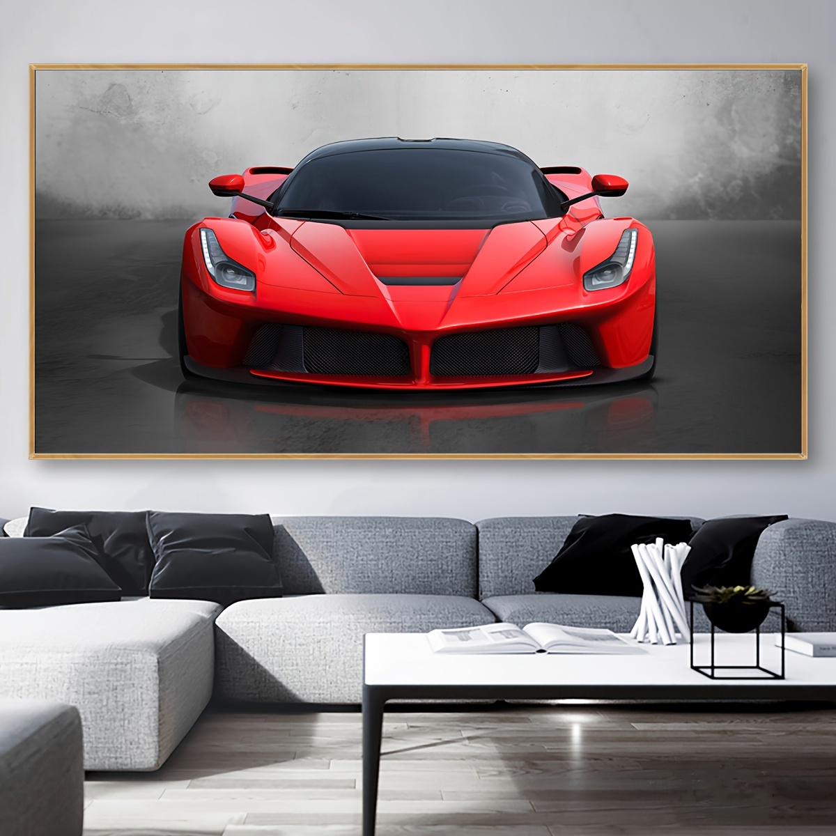 

1pc Unframed Canvas Poster, Modern Art, Vehicle Cool Car, Ideal Gift For Bedroom Living Room Corridor, Wall Art, Wall Decor, Winter Decor, Room Decoration