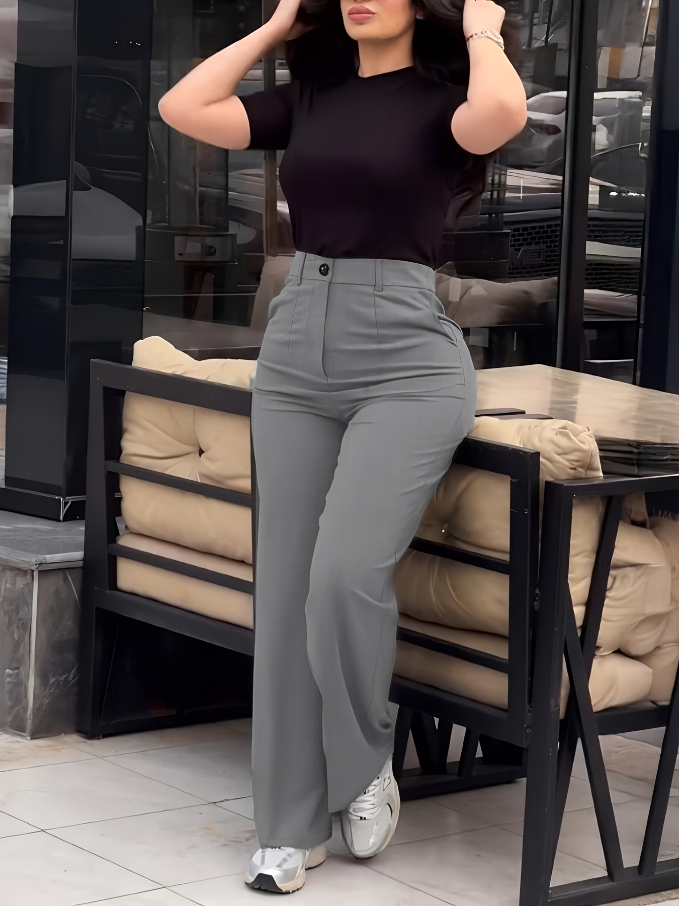 Women's Solid Color Casual Slim-Fit Long Pants
