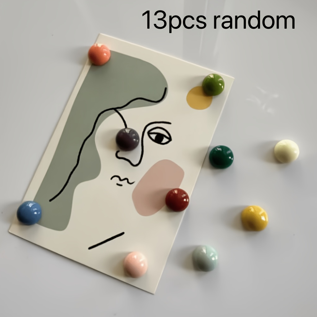 TEMU Random 13pcs Useful And Durable Round Fridge Magnets. Suitable For Kitchen And Restaurant Decoration, Ideal Valentine's Day Gift (random Colors)