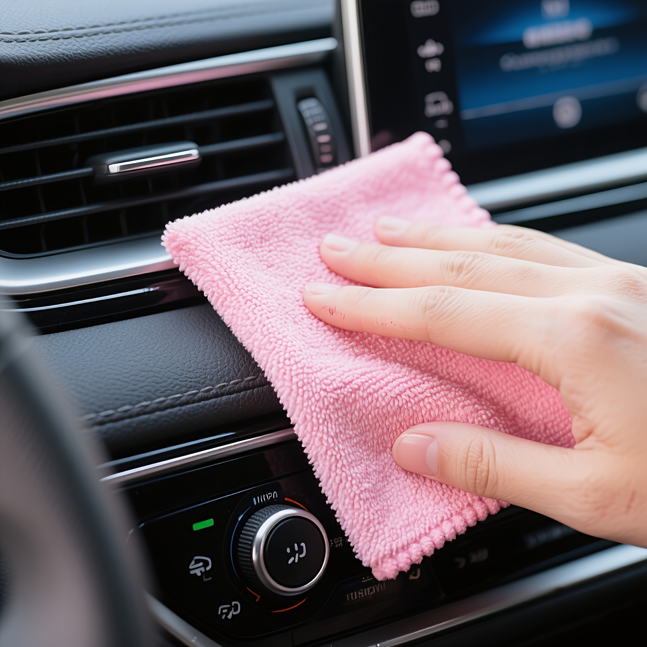 3pcs Pink Microfiber Cleaning Cloths, Lint-Free & Highly Absorbent