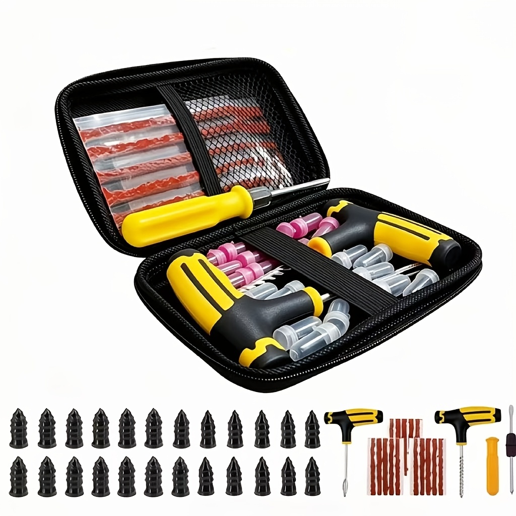 TEMU Emergency Repair Kit For Vacuum Tire Leakage, Vehicle Mounted Emergency Repair Tool, Motorcycle Electric Vehicle Tire Puncture Repair Kit