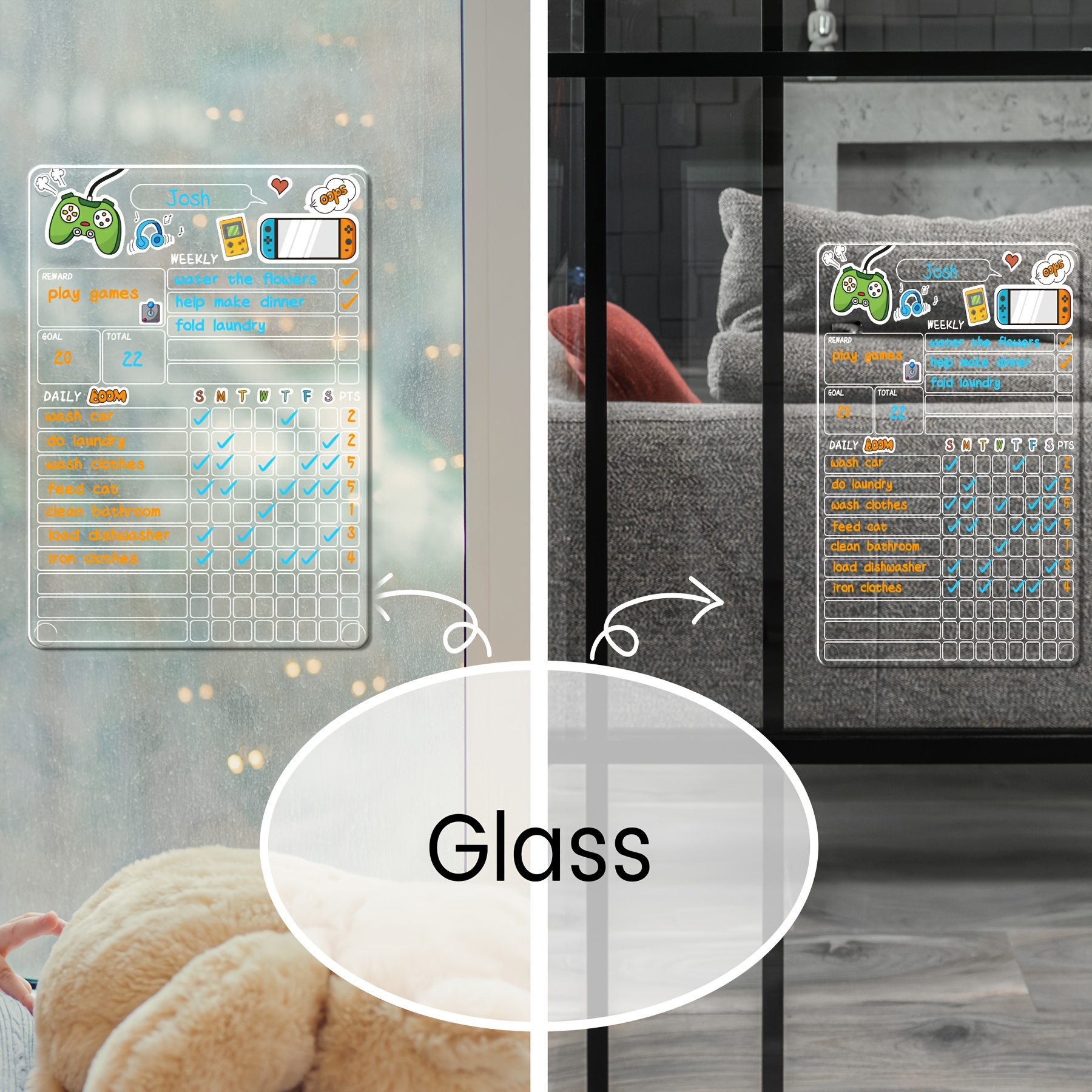 Erase Reward Chore Chart Transparent Reusable Temu New Zealand