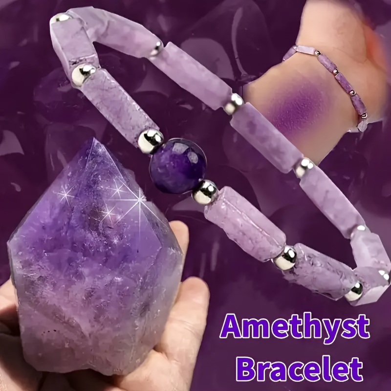 

1pc Natural Amethyst Bracelet, Bracelet For Women & Men