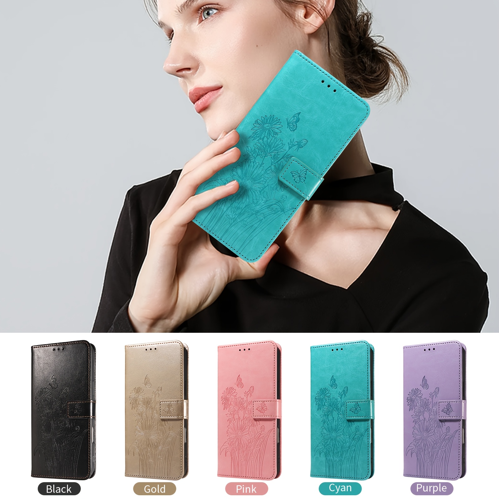 Husă pentru Telefon: Carcasă Portofel cu Capac Flip pentru for  A56/A55/A54/A53/A52/A36/A17/A16/A15, Husă Simplă din Piele Sintetică cu Slot pentru Carduri