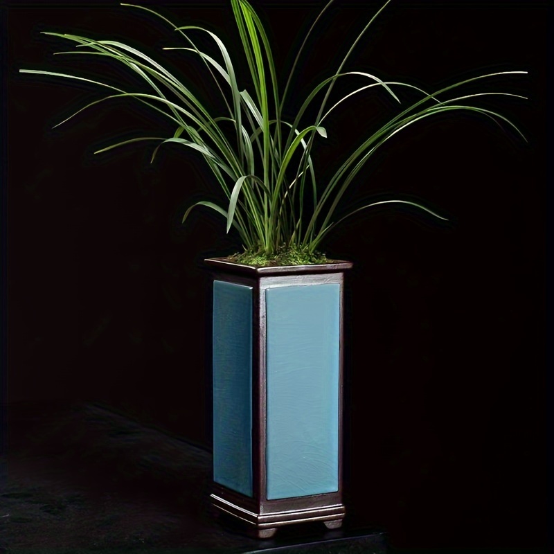 art deco square ceramic planter pot lacquered - Temu