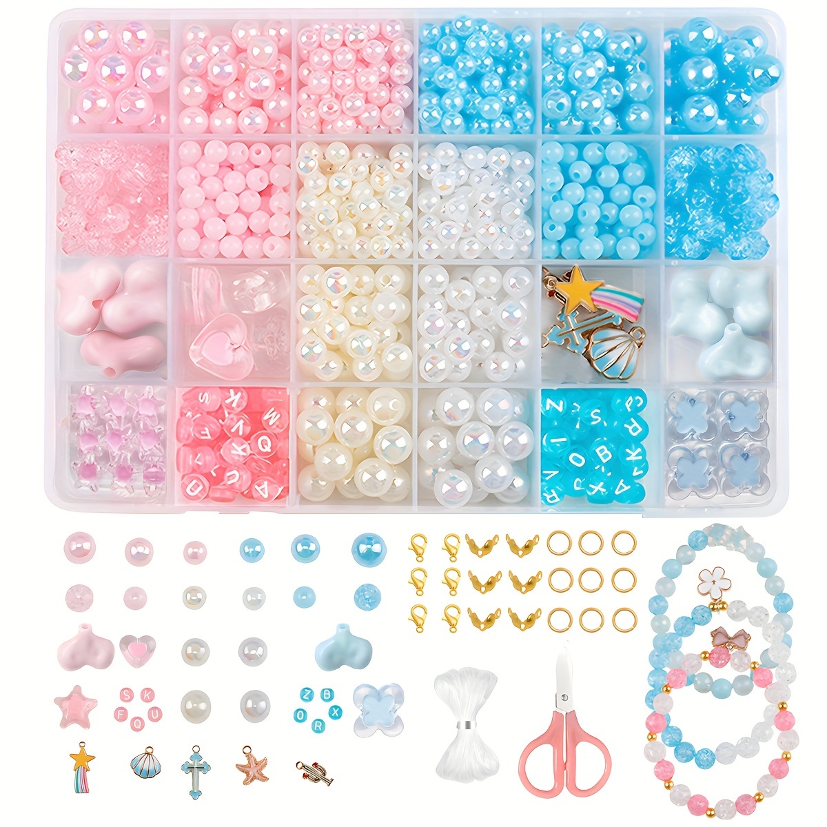 

550+ Pcs Beading Kit For Jewelry Making - & Irregular , Diy Bracelet & Set, Includes , ,