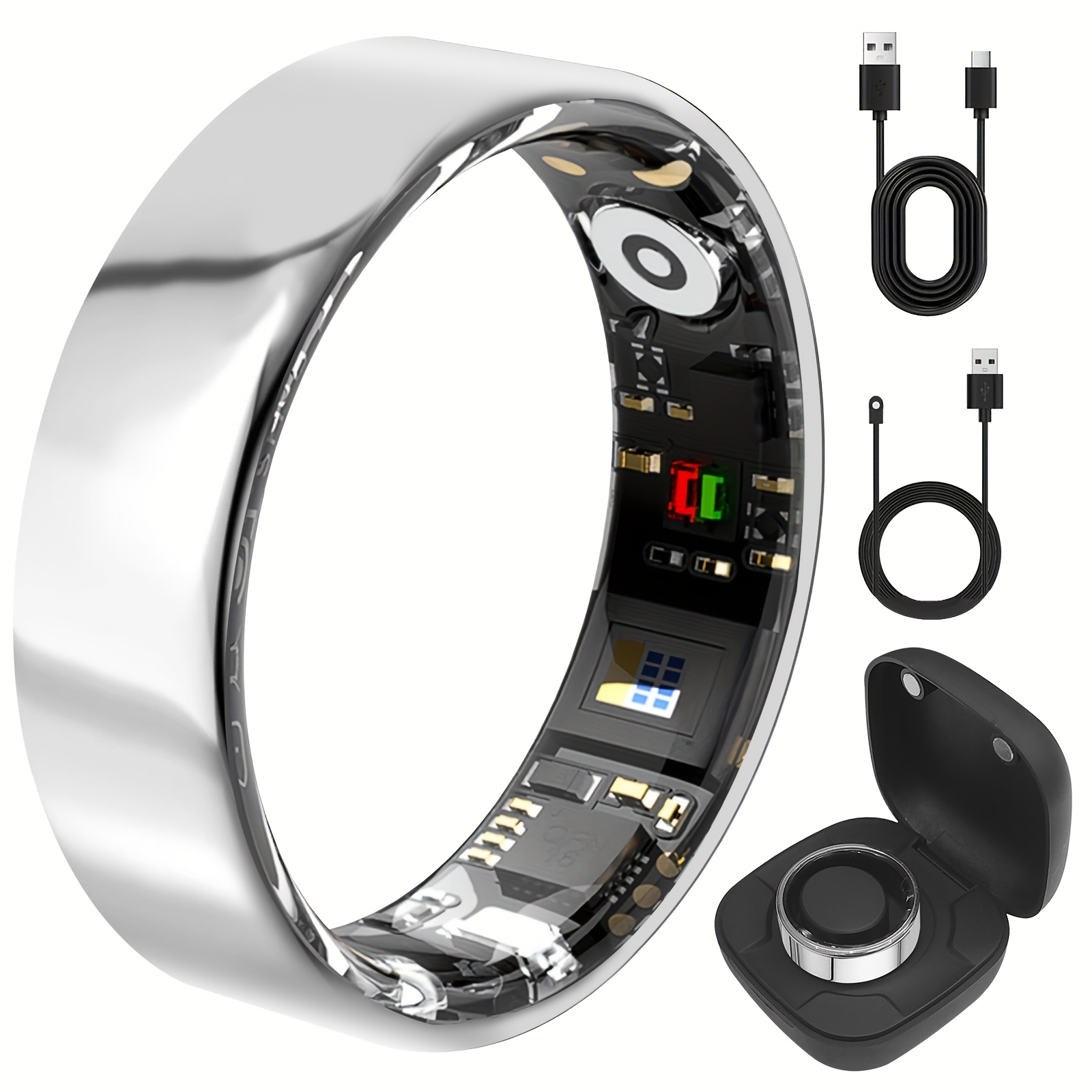 TEMU Unisex Smart Ring - Real- Monitoring, Steps, Distance, Sports & Fitness, Sleep Tracking, Long , Compatible With Iphone/, Ideal Valentine's Day